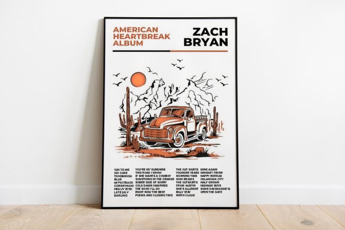 Zach Bryan Poster For Home Decor Gift - American Heartbreak Minimal Poster For Home Decor Gift 2