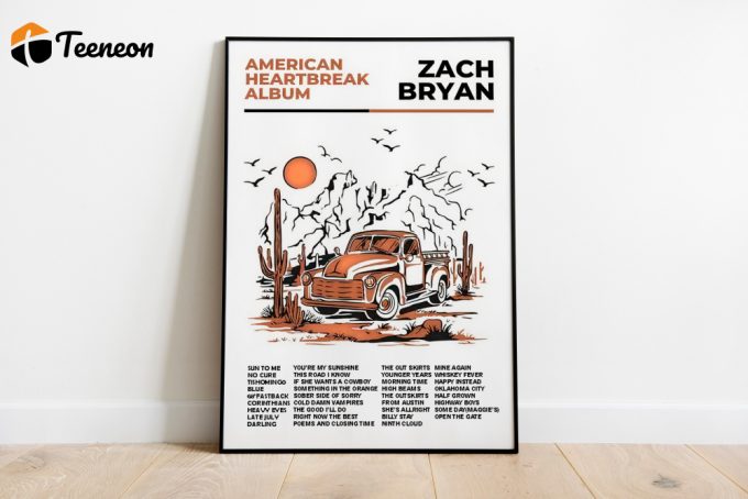 Zach Bryan Poster For Home Decor Gift - American Heartbreak Minimal Poster For Home Decor Gift 1