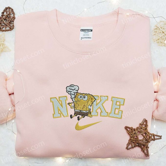 Nike X Spongebob Smoke Embroidered T-Shirt - Cartoon Custom Tee 2