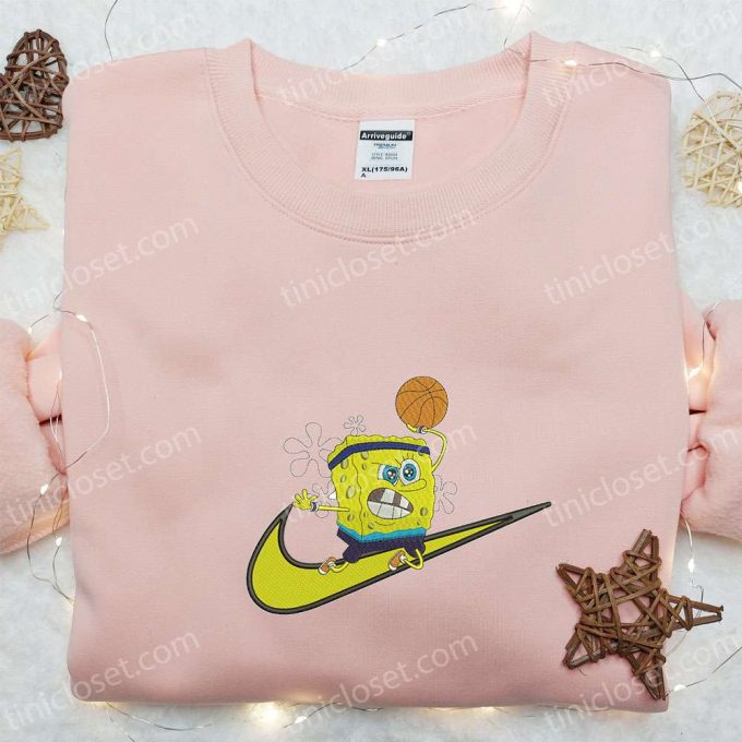 Spongebob Basket X Swoosh Cartoon Hoodie &Amp; Disney Embroidered Shirt: Top Family Gift Ideas 3