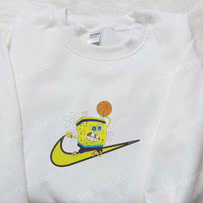 Spongebob Basket X Swoosh Cartoon Hoodie &Amp; Disney Embroidered Shirt: Top Family Gift Ideas 6