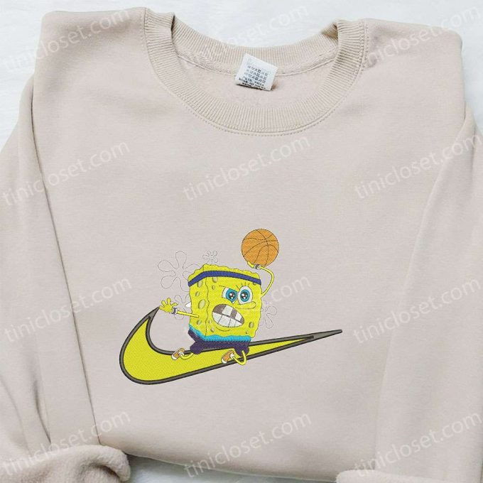 Spongebob Basket X Swoosh Cartoon Hoodie &Amp; Disney Embroidered Shirt: Top Family Gift Ideas 4