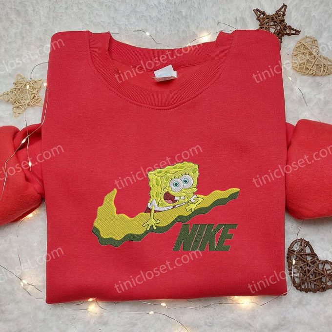 Spongebob Squarepants X Nike Embroidered Sweatshirt: Cartoon Inspired Shirt 3