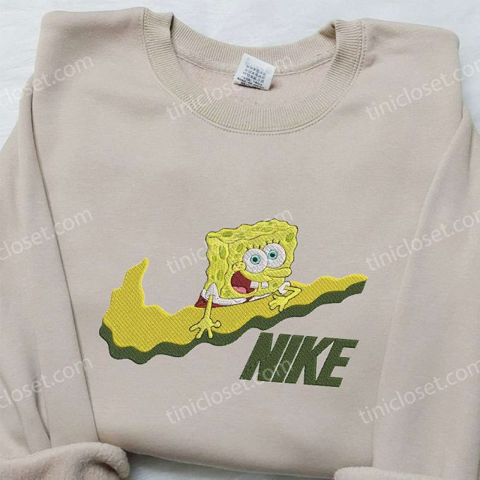 Spongebob Squarepants X Nike Embroidered Sweatshirt: Cartoon Inspired Shirt 4