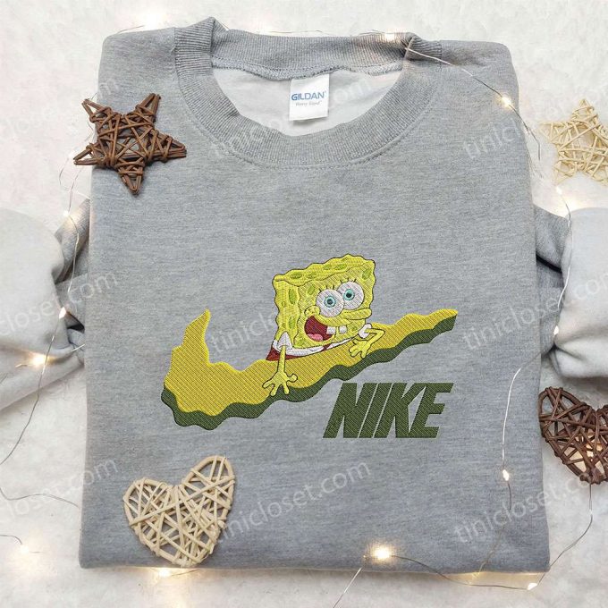 Spongebob Squarepants X Nike Embroidered Sweatshirt: Cartoon Inspired Shirt 5