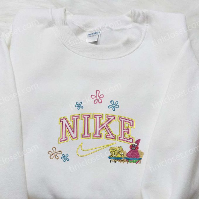 Spongebob &Amp; Patrick X Nike Embroidered Sweatshirt - Cartoon Shirt With Nike Inspiration 2