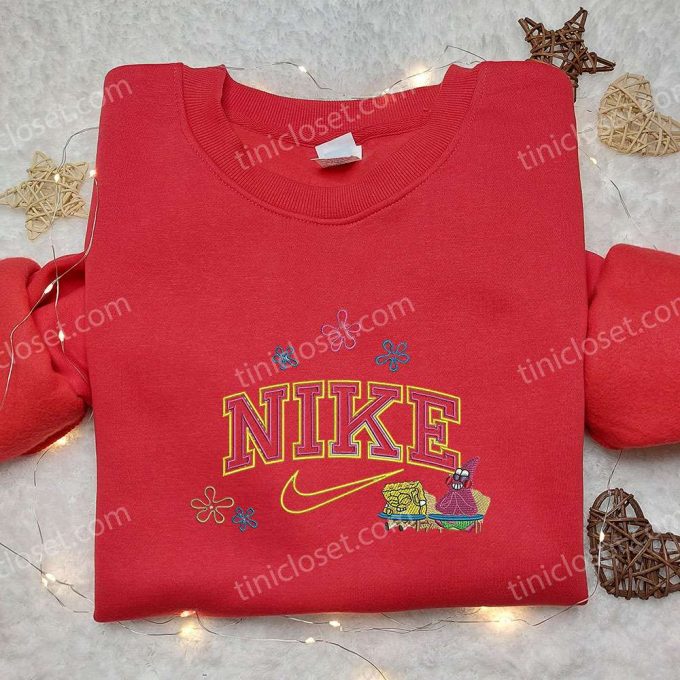 Spongebob &Amp; Patrick X Nike Embroidered Sweatshirt - Cartoon Shirt With Nike Inspiration 3