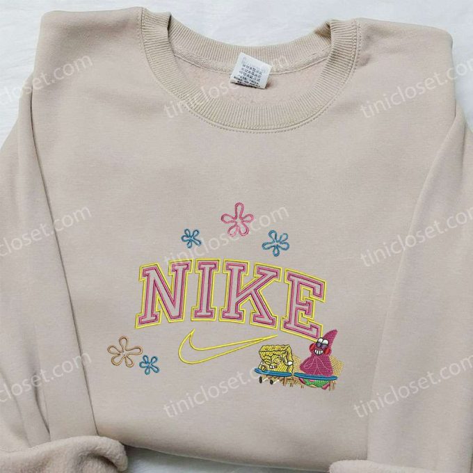 Spongebob &Amp; Patrick X Nike Embroidered Sweatshirt - Cartoon Shirt With Nike Inspiration 4