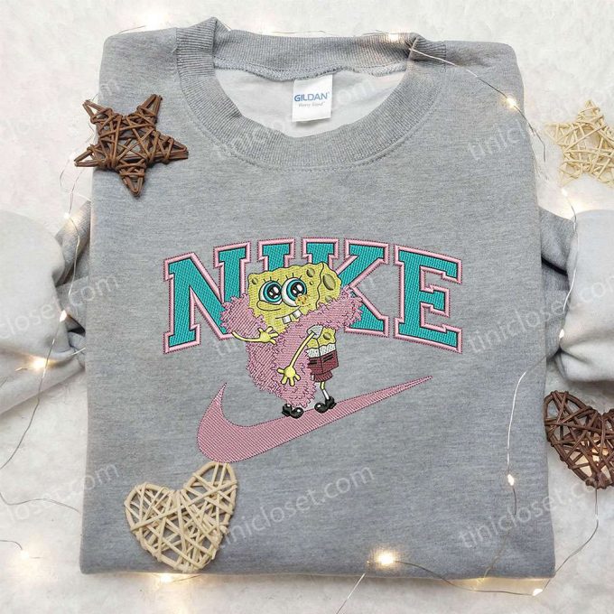 Spongebob X Nike Embroidered Sweatshirt &Amp; Shirt: Fun &Amp; Stylish Collaboration 4