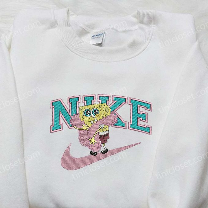 Spongebob X Nike Embroidered Sweatshirt &Amp; Shirt: Fun &Amp; Stylish Collaboration 6