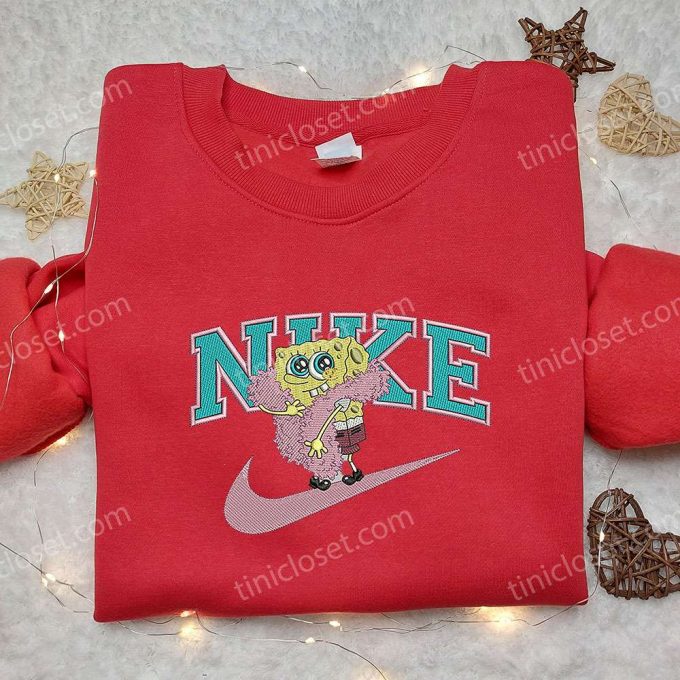 Spongebob X Nike Embroidered Sweatshirt &Amp; Shirt: Fun &Amp; Stylish Collaboration 3