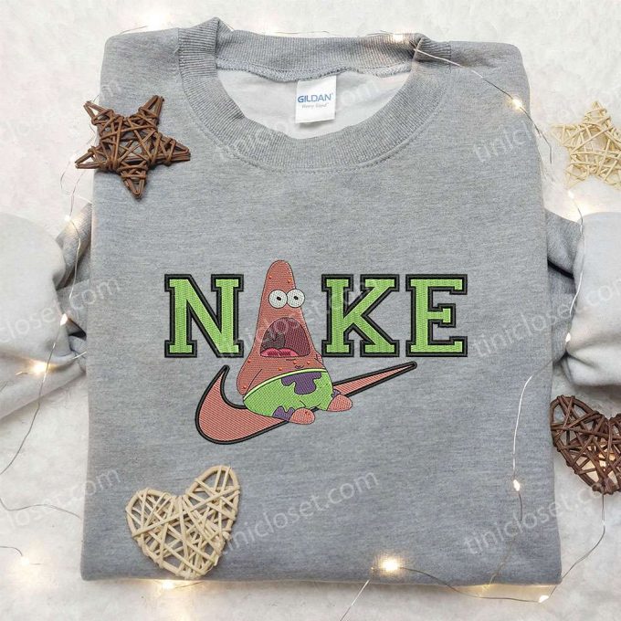 Patrick Star X Nike Embroidered Sweatshirt Spongebob Squarepants 4D Cartoon Shirt Nike Inspired Gear 5