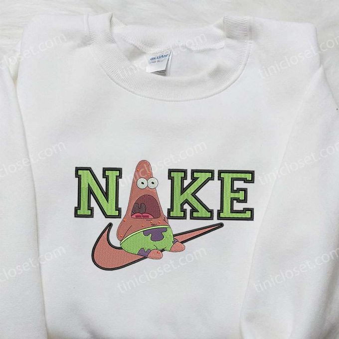 Patrick Star X Nike Embroidered Sweatshirt Spongebob Squarepants 4D Cartoon Shirt Nike Inspired Gear 6