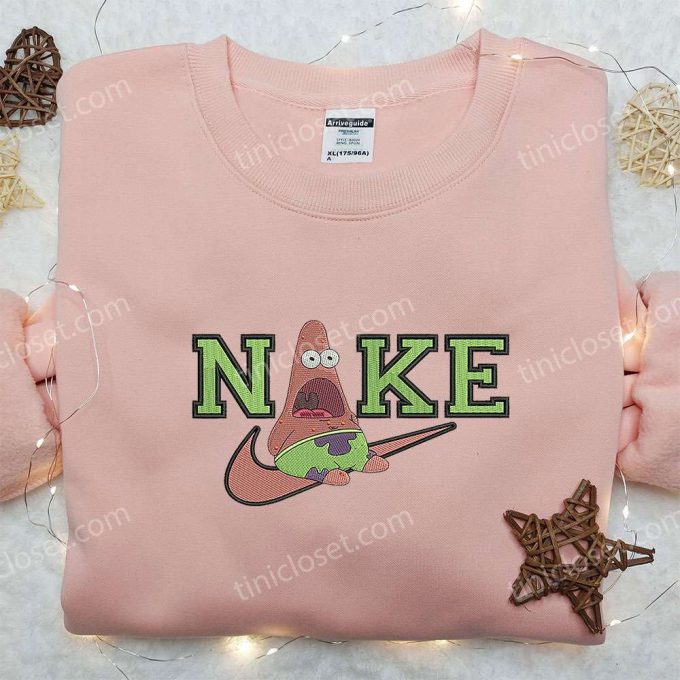 Patrick Star X Nike Embroidered Sweatshirt Spongebob Squarepants 4D Cartoon Shirt Nike Inspired Gear 2