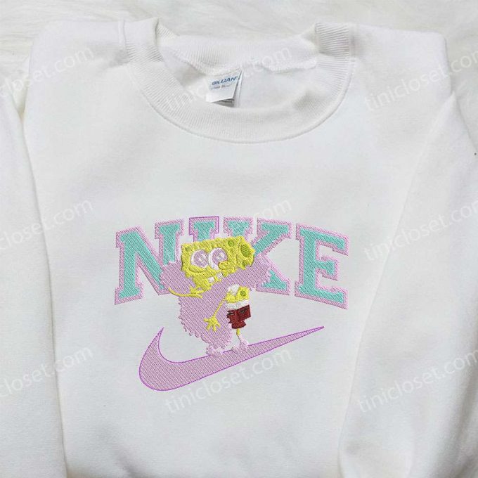 Spongebob Squarepants X Nike Embroidered Sweatshirt: Cartoon Shirt With Nike Inspiration 1