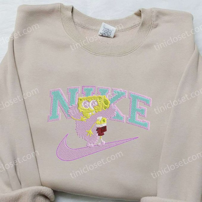 Spongebob Squarepants X Nike Embroidered Sweatshirt: Cartoon Shirt With Nike Inspiration 2