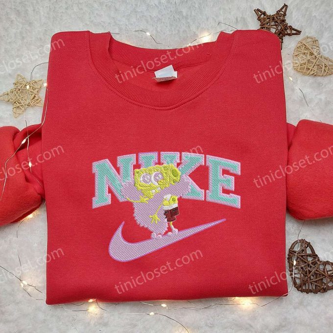 Spongebob Squarepants X Nike Embroidered Sweatshirt: Cartoon Shirt With Nike Inspiration 5