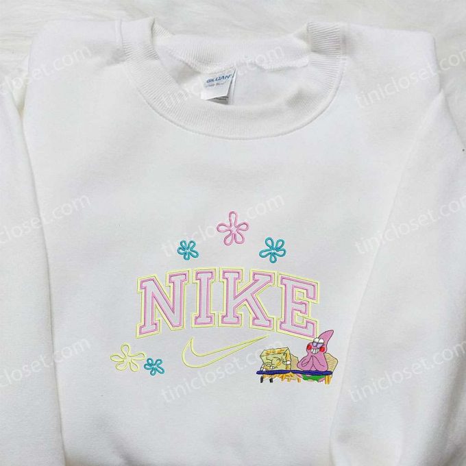 Spongebob Squarepants X Nike Embroidered Sweatshirt - Cartoon Shirt With Patrick Star Nike Inspired 2