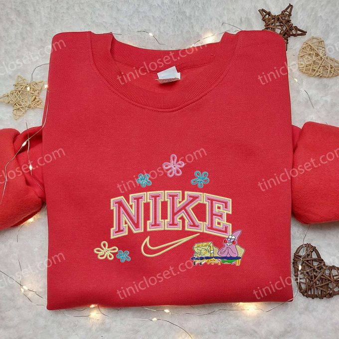 Spongebob Squarepants X Nike Embroidered Sweatshirt - Cartoon Shirt With Patrick Star Nike Inspired 5