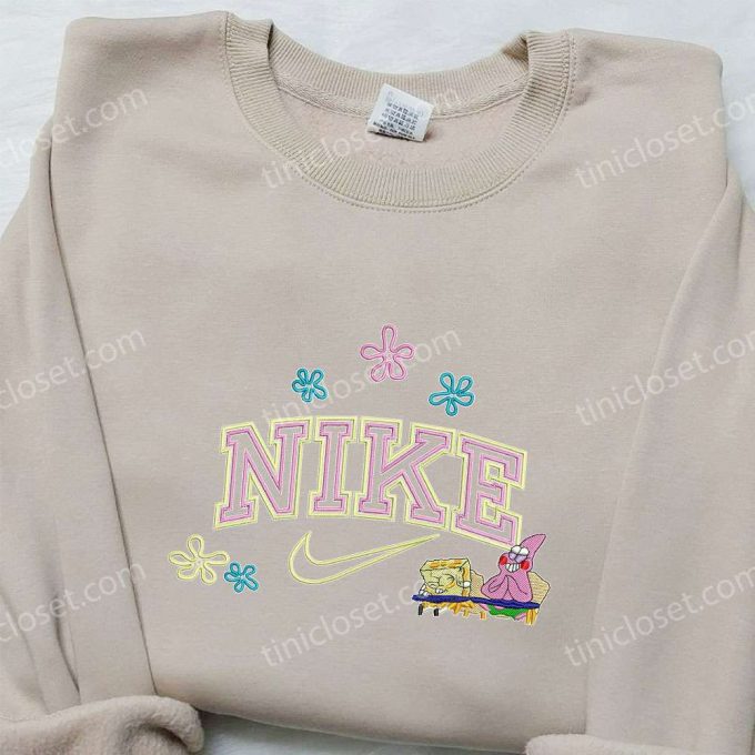 Spongebob Squarepants X Nike Embroidered Sweatshirt - Cartoon Shirt With Patrick Star Nike Inspired 4