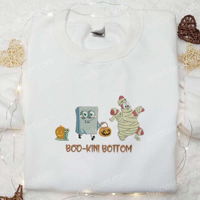 Spooky Boo Kini Bottom Spongebob Embroidered Shirt - Perfect Funny Halloween Gift! 1