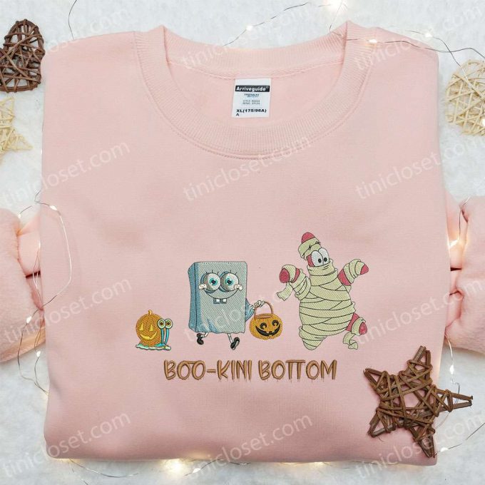 Spooky Boo Kini Bottom Spongebob Embroidered Shirt - Perfect Funny Halloween Gift! 3