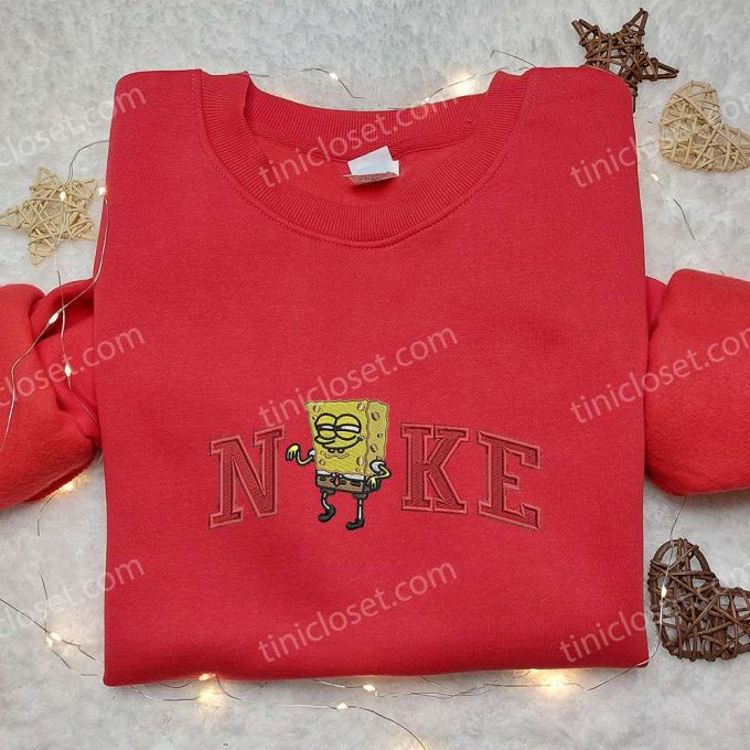 Spongebob Squarepants X Nike Embroidered Sweatshirt - Cartoon Shirt With Nike Inspiration 3