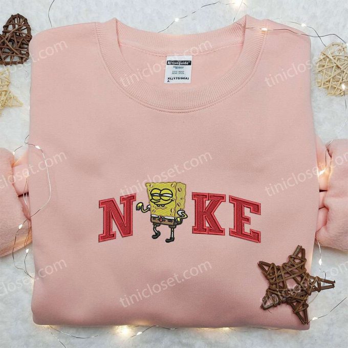 Spongebob Squarepants X Nike Embroidered Sweatshirt - Cartoon Shirt With Nike Inspiration 5