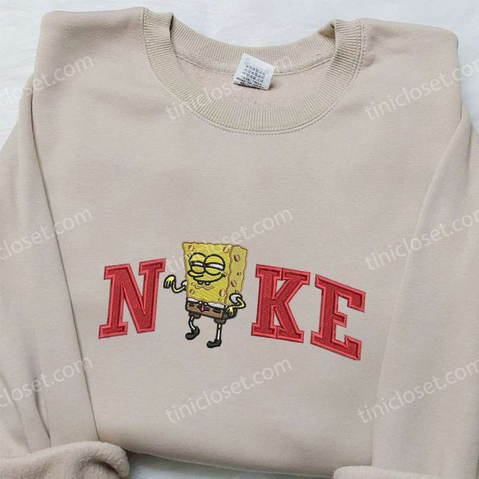 Spongebob Squarepants X Nike Embroidered Sweatshirt - Cartoon Shirt With Nike Inspiration 6