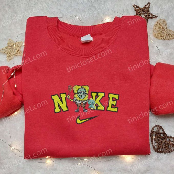 Nike X Spongebob Halloween Embroidered Sweatshirt &Amp; Hoodie: Adorable Cartoon T-Shirt 4