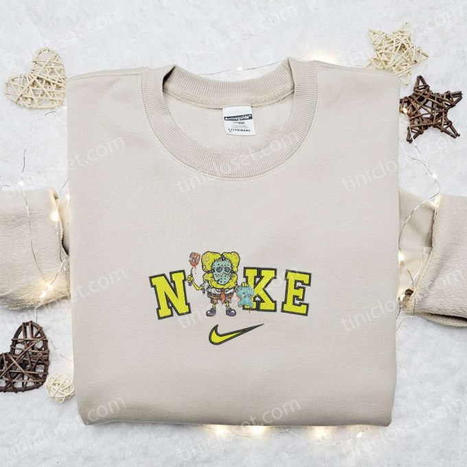 Nike X Spongebob Halloween Embroidered Sweatshirt &Amp; Hoodie: Adorable Cartoon T-Shirt 5