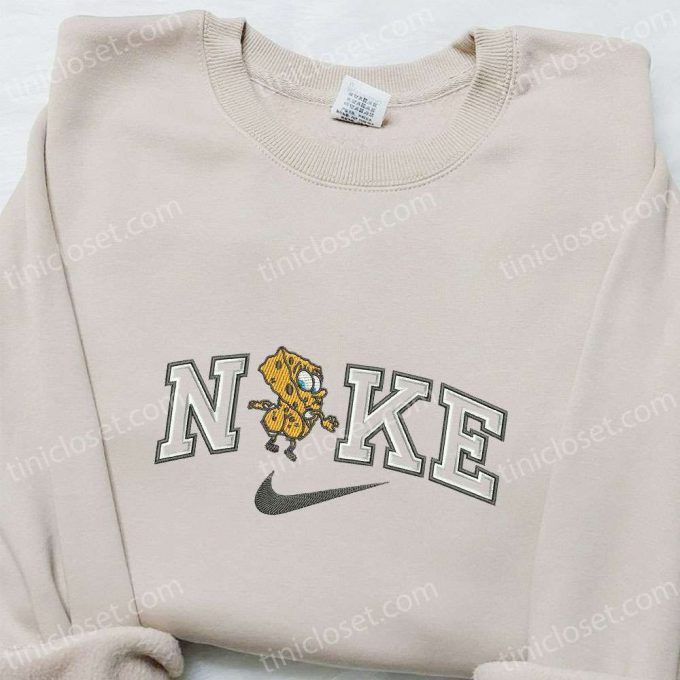 Nike X Spongebob Squarepants Cartoon Embroidered Sweatshirt - Disney Characters Hoodie Perfect Family Gift 2