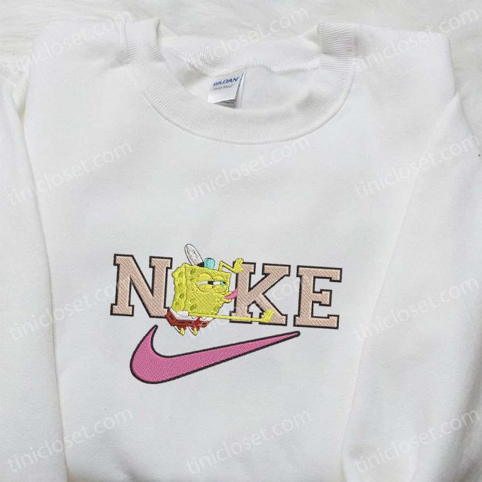 Exclusive Spongebob Squarepants X Nike Embroidered Sweatshirt Disney Hoodie &Amp; Custom T-Shirt 4