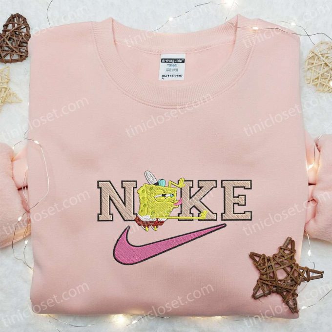 Exclusive Spongebob Squarepants X Nike Embroidered Sweatshirt Disney Hoodie &Amp; Custom T-Shirt 6