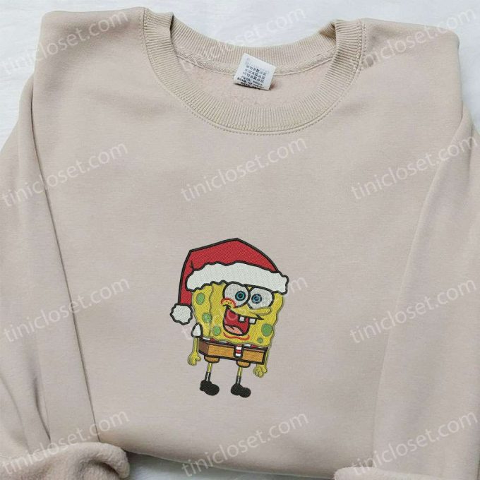 Santa Hat Spongebob Shirt &Amp; Cartoon Hoodie: Perfect Christmas Gifts For Family 2