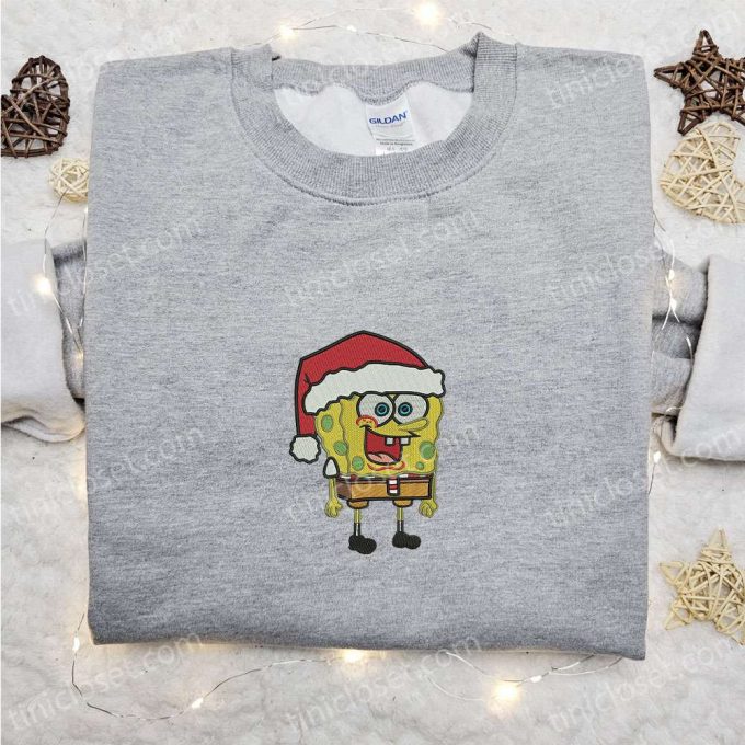 Santa Hat Spongebob Shirt &Amp; Cartoon Hoodie: Perfect Christmas Gifts For Family 4