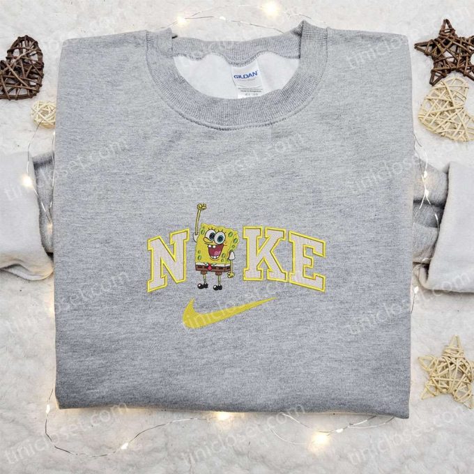 Spongebob X Nike Embroidered Sweatshirt: Cartoon Shirt Best Gift 5