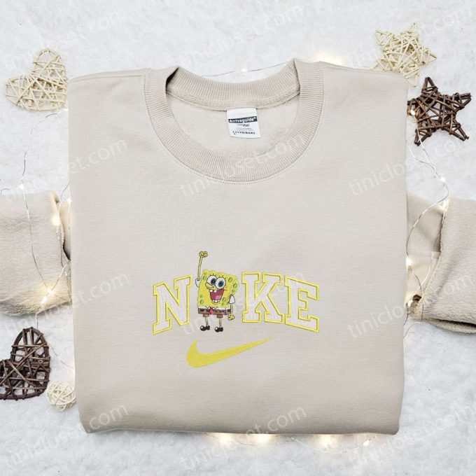 Spongebob X Nike Embroidered Sweatshirt: Cartoon Shirt Best Gift 4