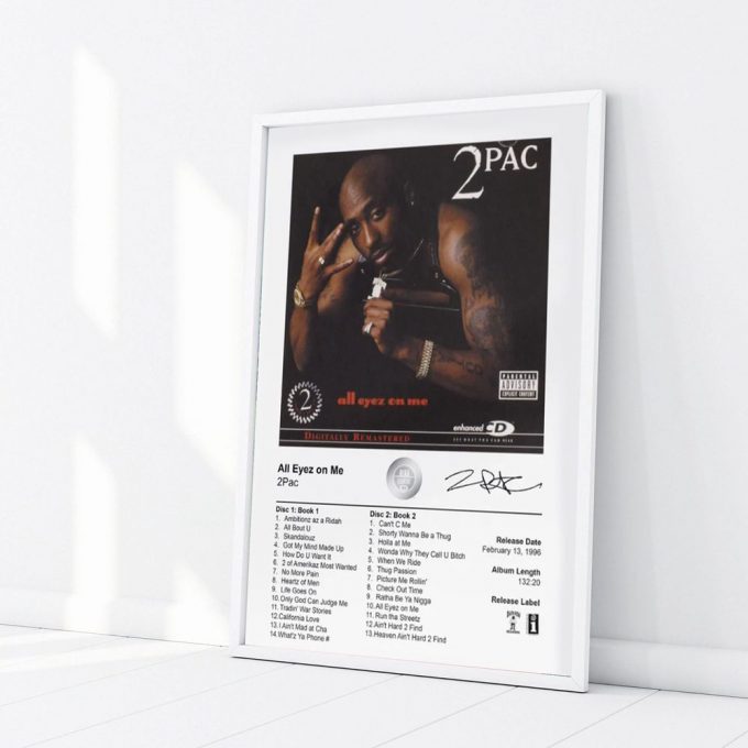 2 Pac Poster For Home Decor Gift, Album Cover Poster For Home Decor Gift, All Eyez On Me Album Cover Poster For Home Decor Gift 2