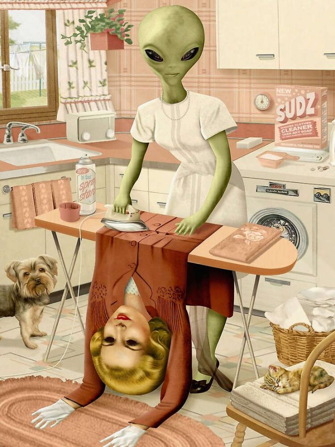 Alien Do Laundry Day Funny Premium Matte Vertical Poster For Home Decor Gift 2