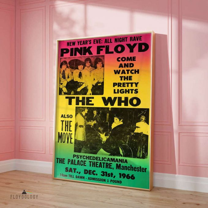 And The Who 1966 Vintage Uk Concert – Pink Floyd Poster For Home Decor Gift For Home Decor Gift 2