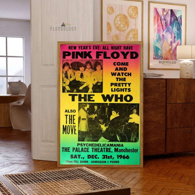 And The Who 1966 Vintage Uk Concert – Pink Floyd Poster For Home Decor Gift For Home Decor Gift 5