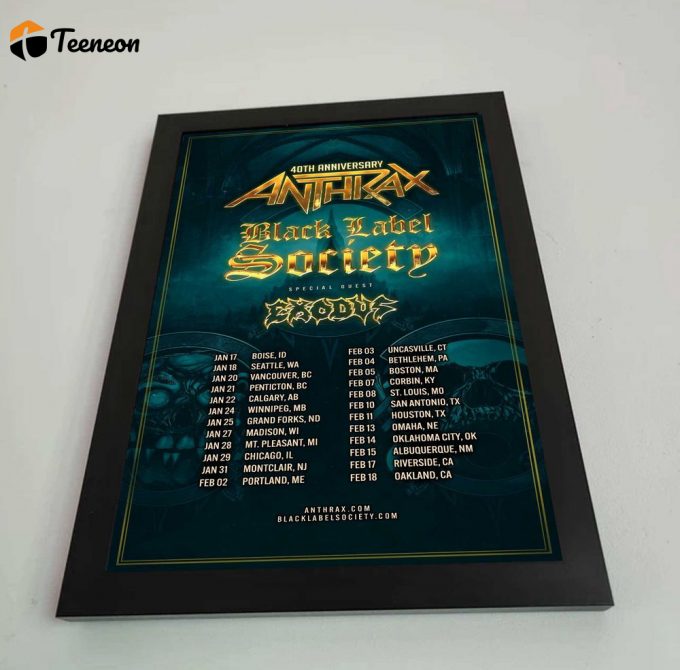 Anthrax And Black Label Society'S 2023 Poster For Home Decor Gift 1