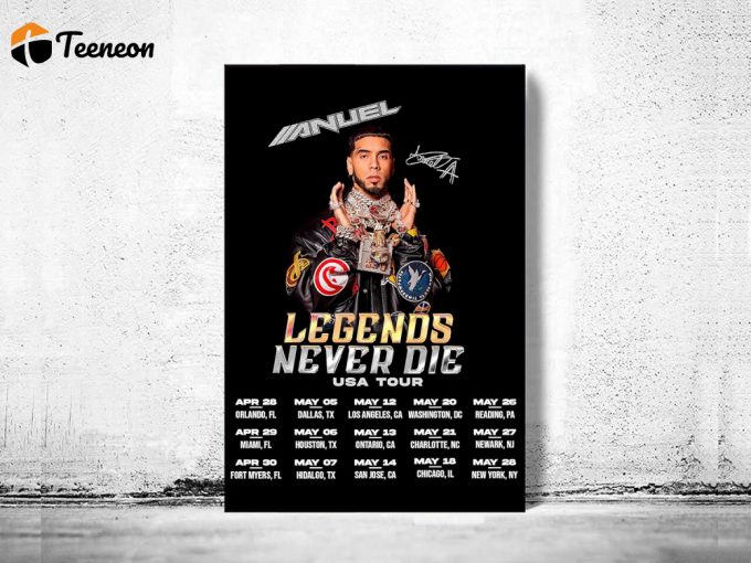 Anuel Aa Poster For Home Decor Gift Legends Never Die Usa Tour Poster For Home Decor Gifts Anuel Aa Tour 2023 1