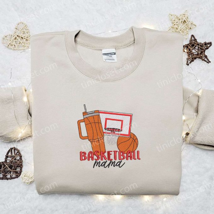 Score Big With Basketball Mom Embroidered Shirt - Sports Gift Idea For Mother S Day 2