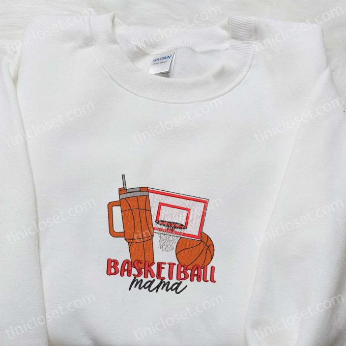 Score Big With Basketball Mom Embroidered Shirt - Sports Gift Idea For Mother S Day 3