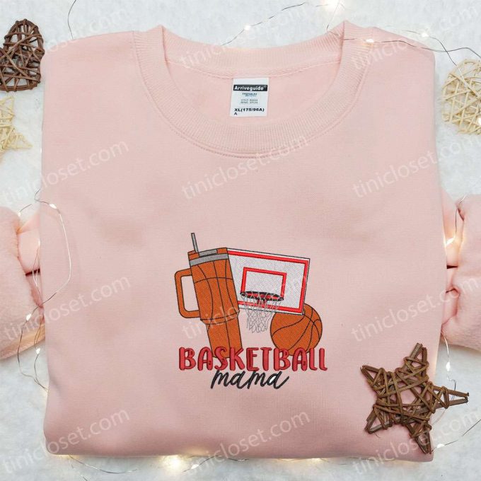 Score Big With Basketball Mom Embroidered Shirt - Sports Gift Idea For Mother S Day 4