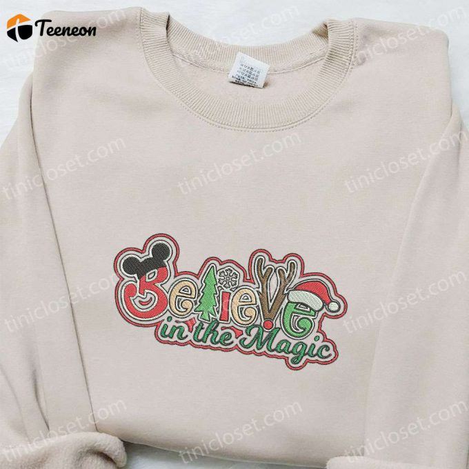 Magical Disney Embroidered Shirt &Amp;Amp; Christmas Hoodie: Perfect Family Gifts! 1