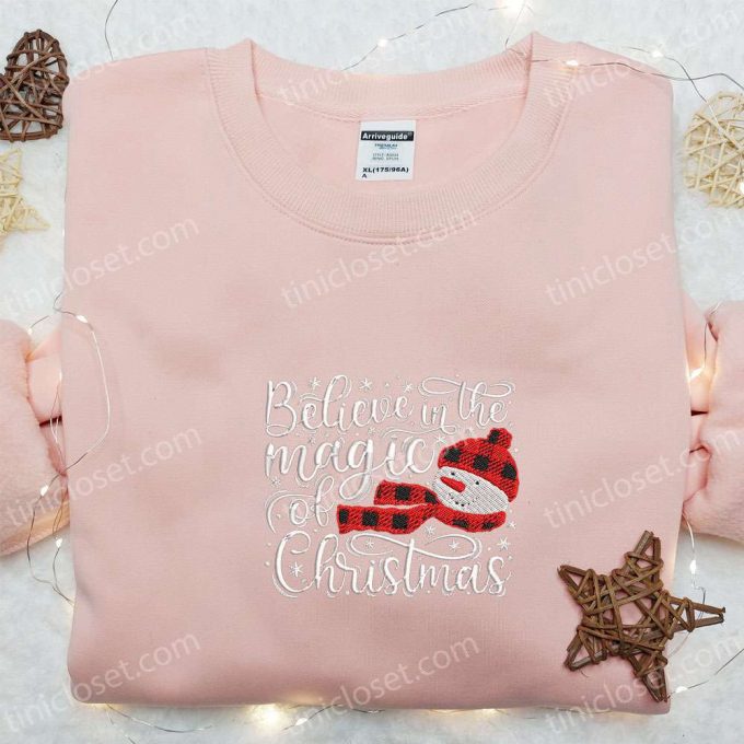 Magical Christmas Snowman Embroidered Shirt &Amp; Hoodie: Perfect Family Gifts 2