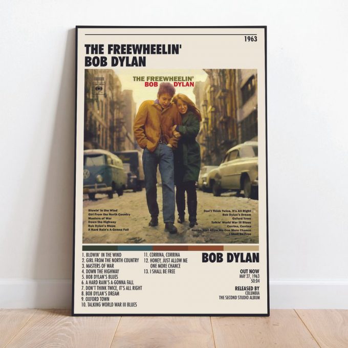 Bob Dylan Poster For Home Decor Gift | The Freewheelin' Poster For Home Decor Gift 2